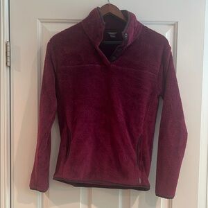 Eddie Bauer Burgundy Cozy Fleece Sweatshirt
